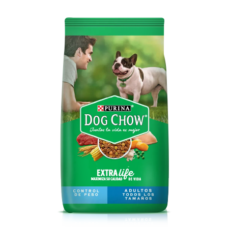 Bolsa de Dog Chow Control de peso adultos todos los tamaños, Frente.